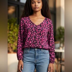 DKNY Jeans Peplum Top with Open Slit Sleeves